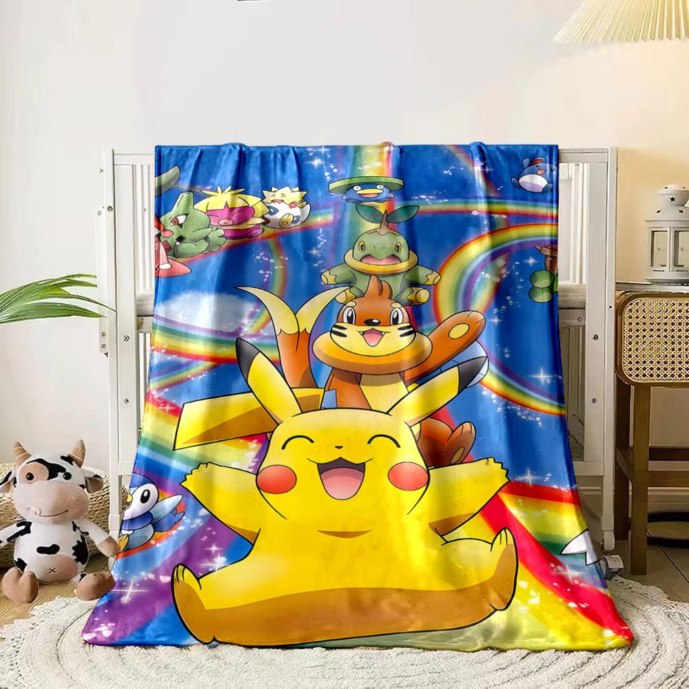 

Happy Pokémon characters with rainbows and sparkles in a cheerful scene. for all seasons blanket lunch break throw gift 80cm x 120cm