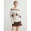 ELLE Rhombus Jacquard Knit Sweater