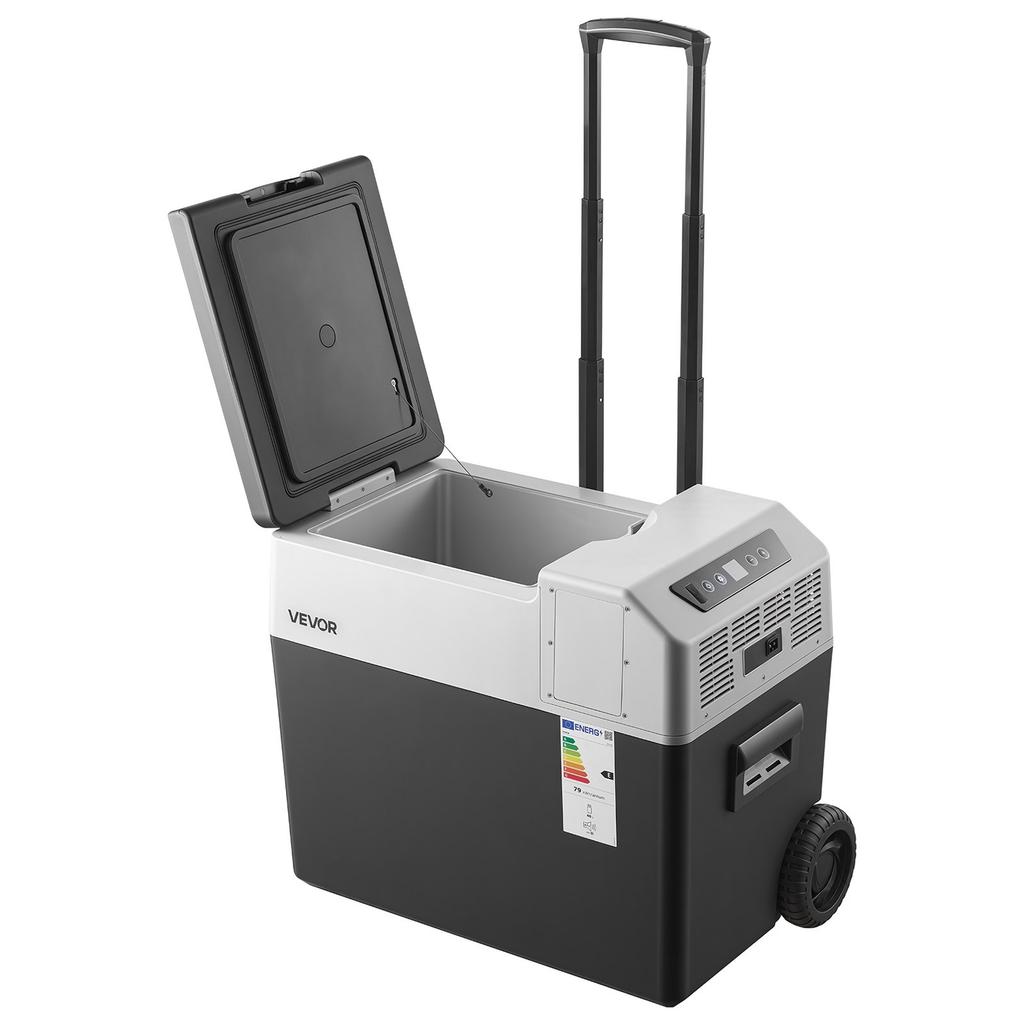 12 Volt Refrigerator, 42.3 QT/ 40L Car Fridge, Portable Electric Freezer Compressor with Handle, APP Control and Wheels, 12V/24V DC 100-240V AC, -22