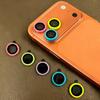 1pcs For iPhone 17 16 15 14 13 12 11 Pro Max Plus Air Mini Luminous Lens Metal Ring Tempered Glass Full Cover Camera Lens Protectors