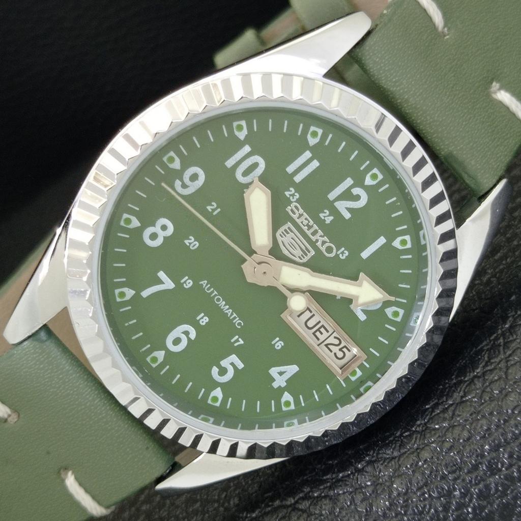 

VINTAGE REFURBISHED SEIKO 5 AUTOMATIC 6309A JAPAN MENS GREEN WATCH a441636-1 Sk-a441636