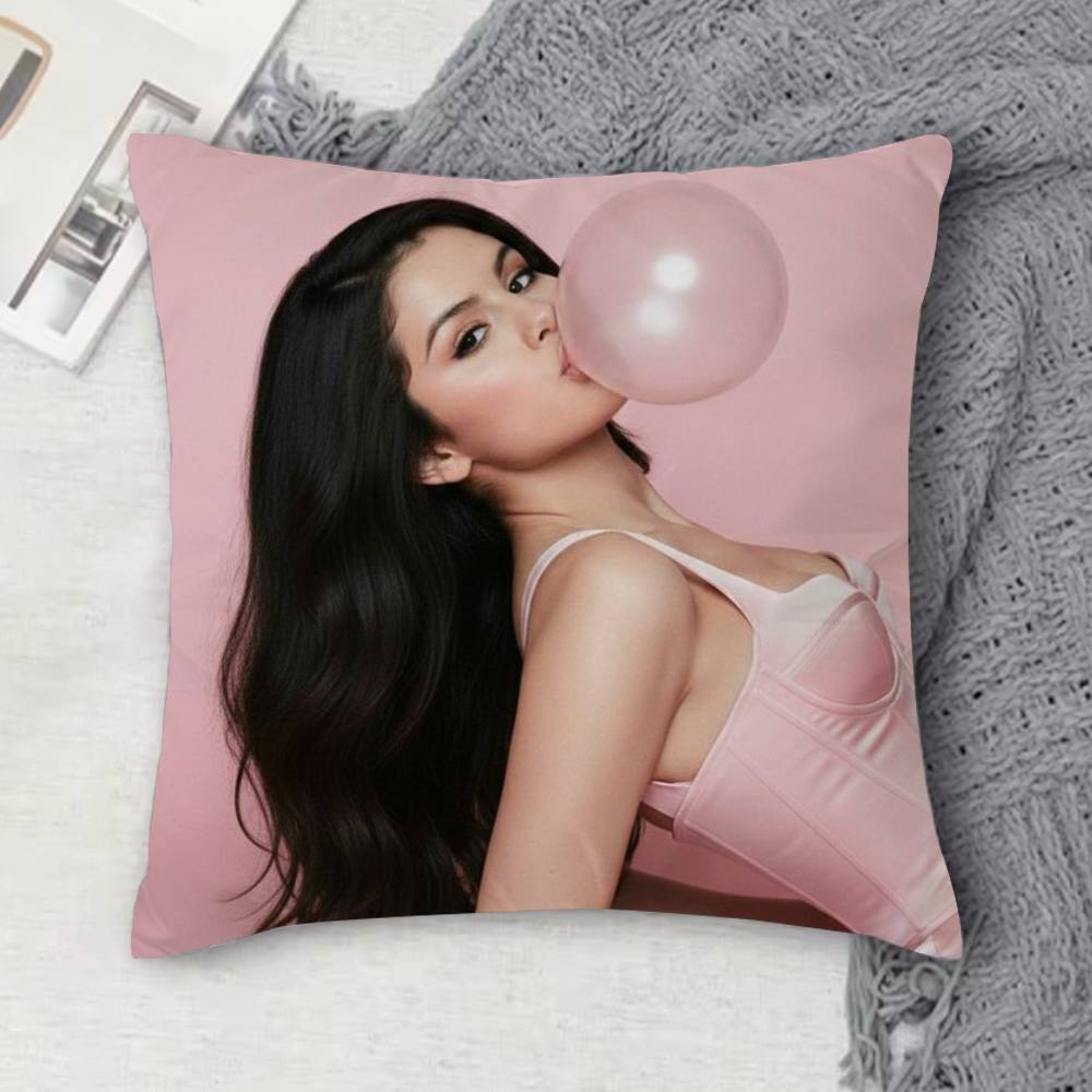 

SSelena Gomez Doublesided Printed Square Decorative Cushion Cover for Sofa Living Room Home Decor 30x30 cm