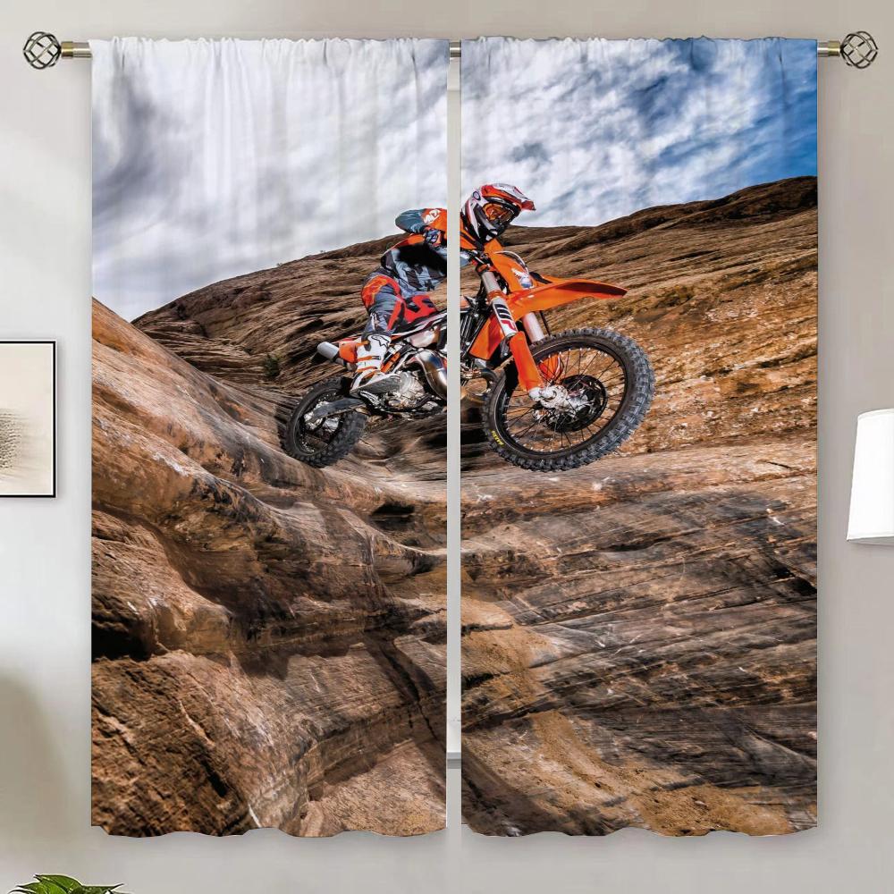 Motorcycle GP Mountain Biking Shades Modern Home Decoration Outdoor Curtain for Quarto Ready Curtains Cheap Living Room Curtains