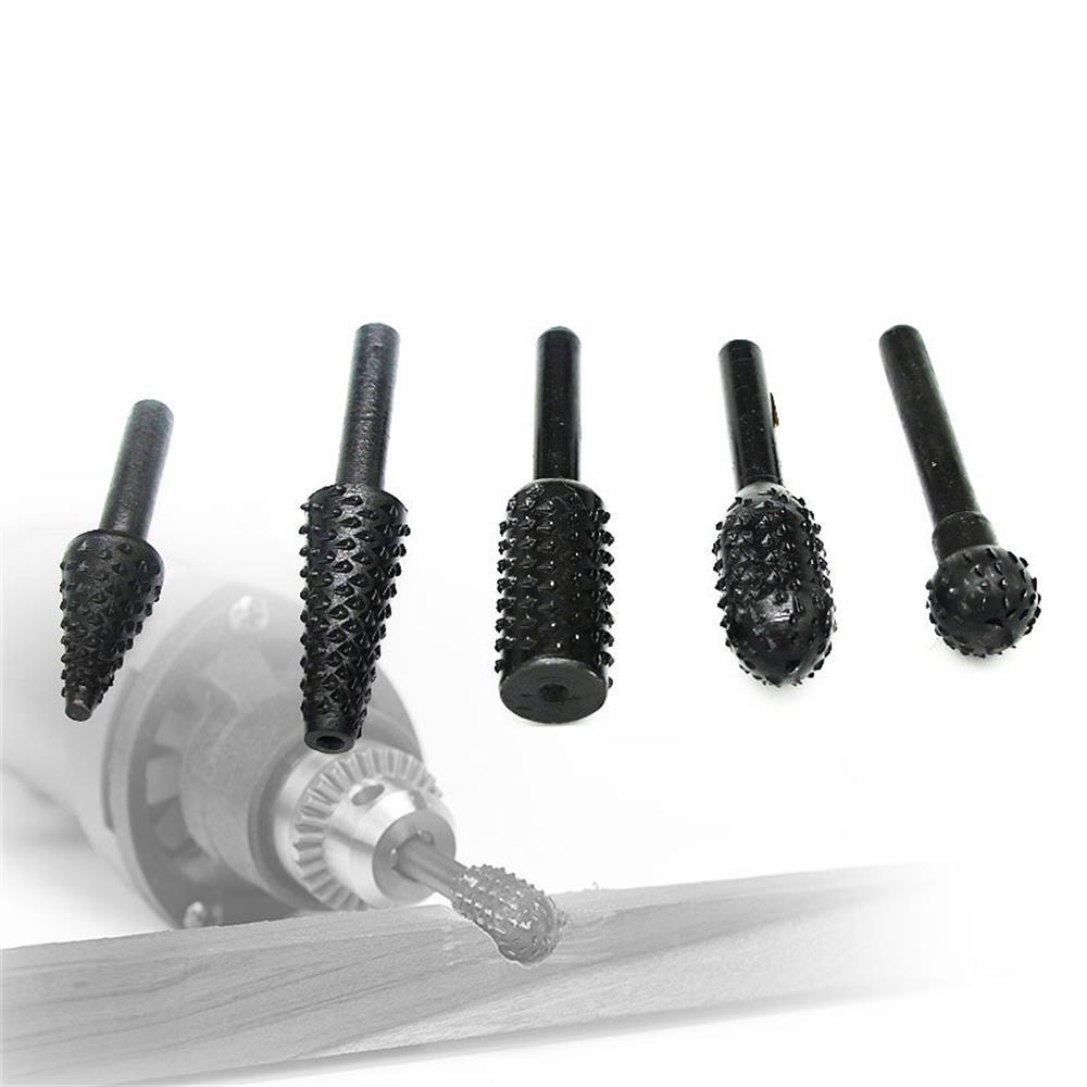 

10PCS Rasp File Drill Bits Rasp Set Drill Grinder Drill Rasp For Woodworking Carving Tool 1 4 Round Shank Rotary Burr чёрный