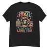 Funny Raccoon Lover Shirt Y'all Were Feral But I Low Key Love You Iced Coffee Tee, Trash Panda Humor Gift, Cute Animal Graphic