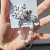 Diamond Studded, Ice Flower Pearl Snowflake Tassel Brooch, Women's Chain Snowflake Chest Flower, Korean Version Brooch, Pendant Accessories