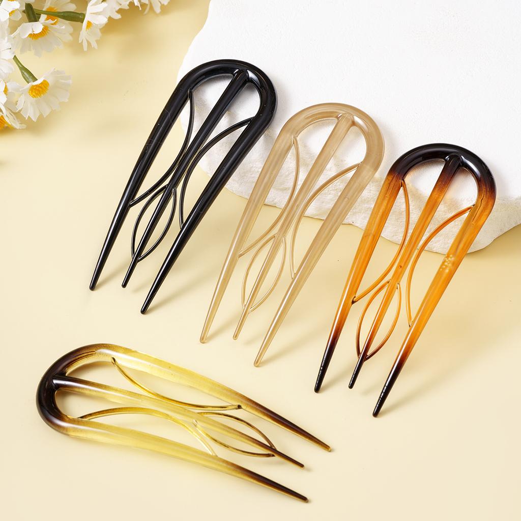 Female Geometric Hair Clip Headpiece, Practical U-shaped Hair Stick and Fork Hairstyle Tool, Fashionable Hair Accessory, Daily Styling Artifact.