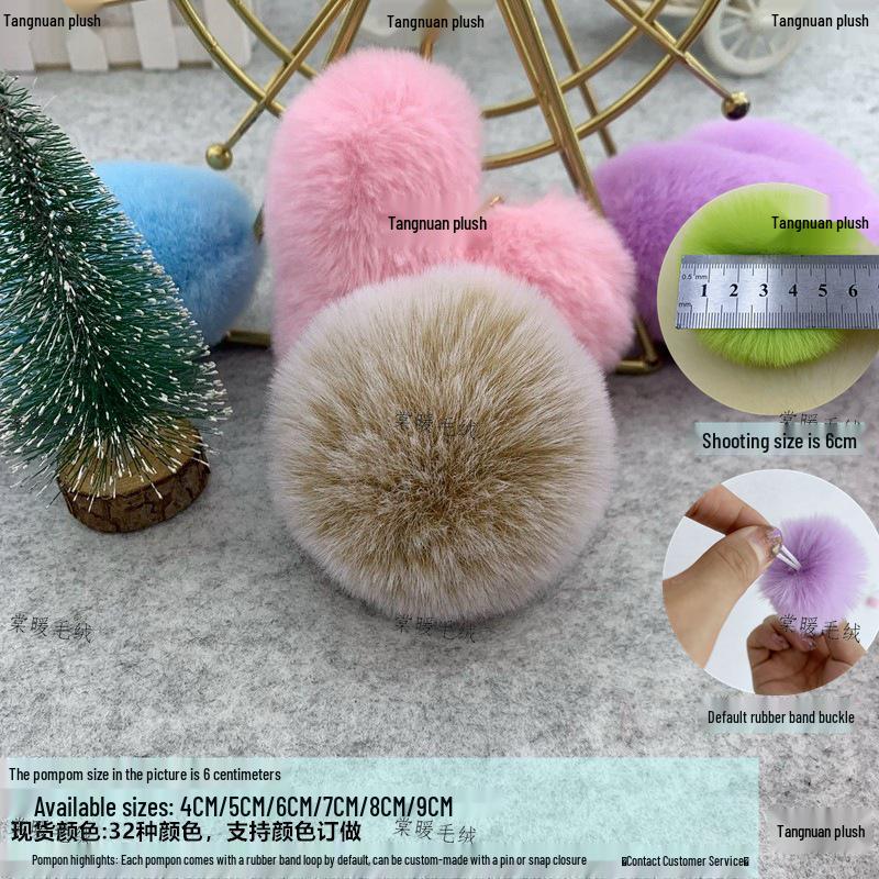 3cm 4cm 5cm Colored Imitation Rabbit Fur Pompon for Clothing, Bag Charms, Shoes & Hats DIY Decoration