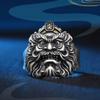 Adjustable Sterling Khong Kui Finger Ring Men Women Vintage Ethnic Style Statement Jewelry