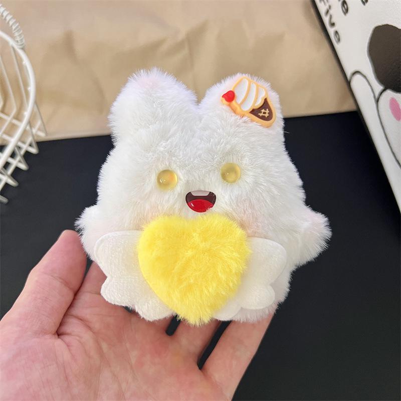 Angel Heart Rabbit Plush Doll Charm - Cartoon Pendant Bag Accessory