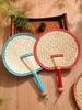Summer Straw Fan, Hand-Woven Traditional Hand-Held Summer Fan, Banana Leaf Fan, Chinese Style, for Babies and Children, Household Use