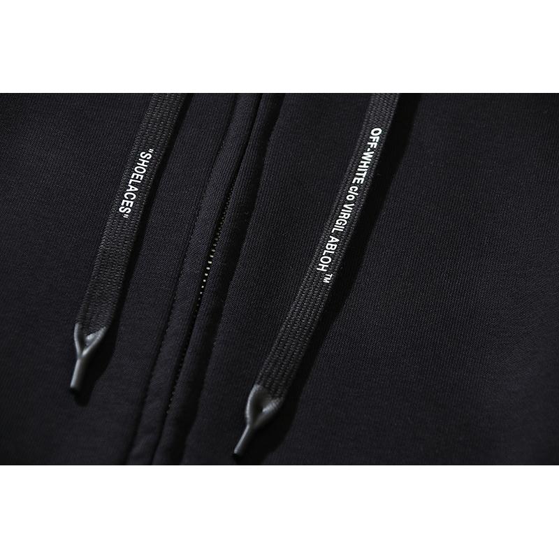 146 Off-White 2025 Herbst und Winter Neu OW Bemalter Palmenprint Herren- und Damen-Kapuzensweatshirt mit Reißverschluss