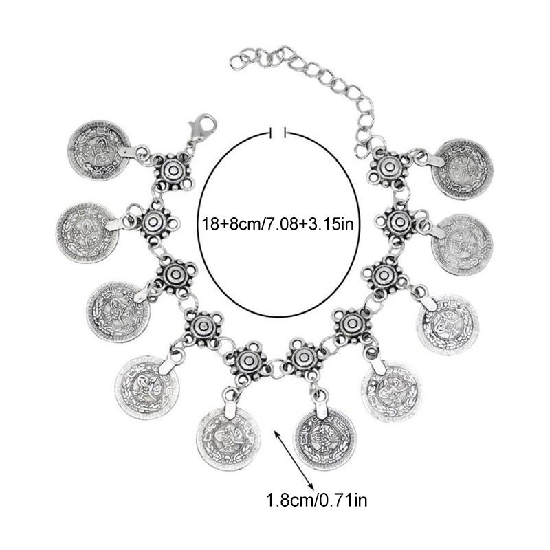 Vintage Bohemian Metal Tassel Barefoot Beach Foot Anklet Luxury Charm Coin Ankle Bracelet For Women Friendship Jewelry