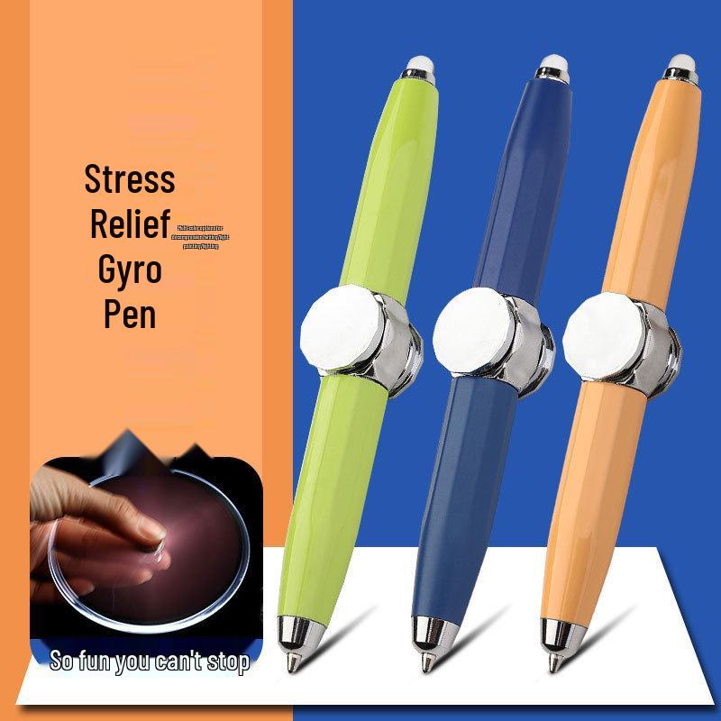 Multipurpose Light-Up Spinning Ballpoint Pen - Creative Metal Spinner for Stress Relief