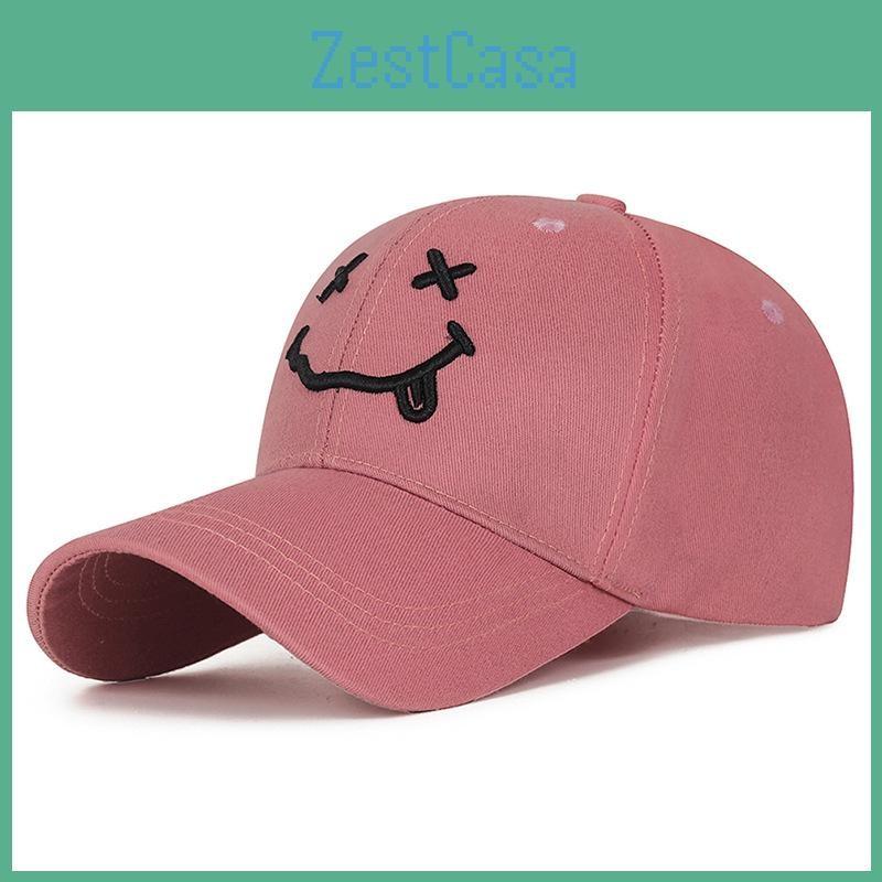 Embroidered Polyester Smile Cap Sun Shade Men Women Outdoor Sports Daily Wear