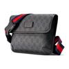 Gucci Borsa a tracolla pettorale in tela Web e pelle a righe con logo vintage da uomo Nera 598113-K5RLN-1095