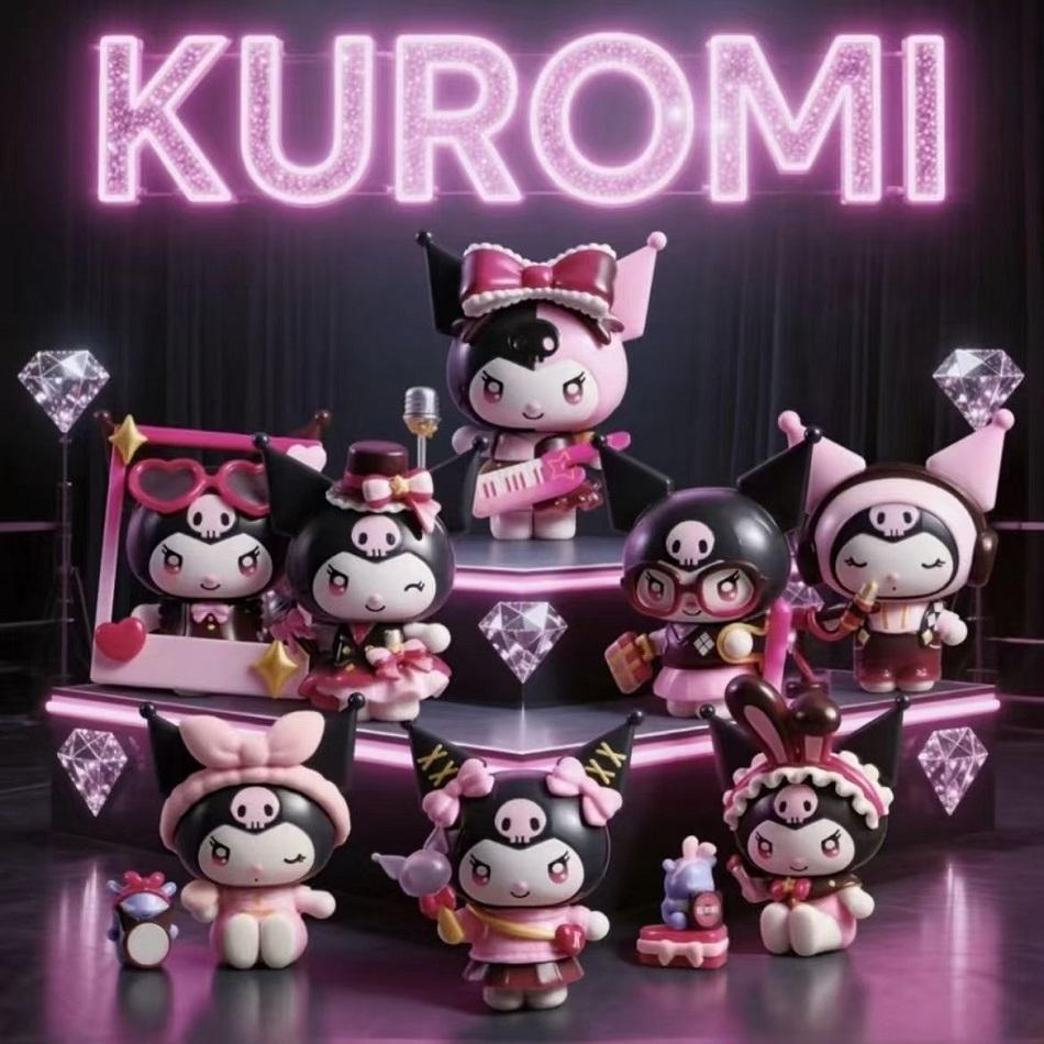 Sanrio Kuromi Sparkling Idol Series Cartoon Blind Box Toy Creative Personalized Desktop Ornaments Statue Model Surprise Gift Box