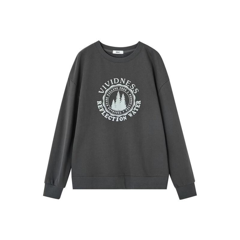 Demana Zero-Pressure Cloud Cotton Spring Retro Print Loose Sweatshirt
