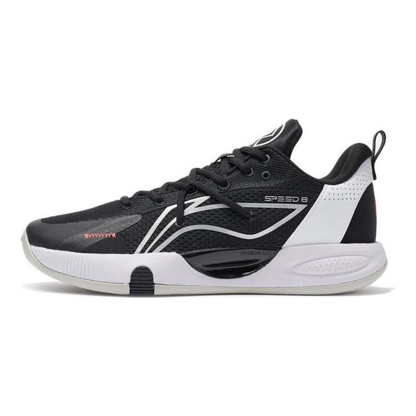 Li Ning Speed 8 Basketball Shoes Men's Low top Black/Standard White ABPS003-2