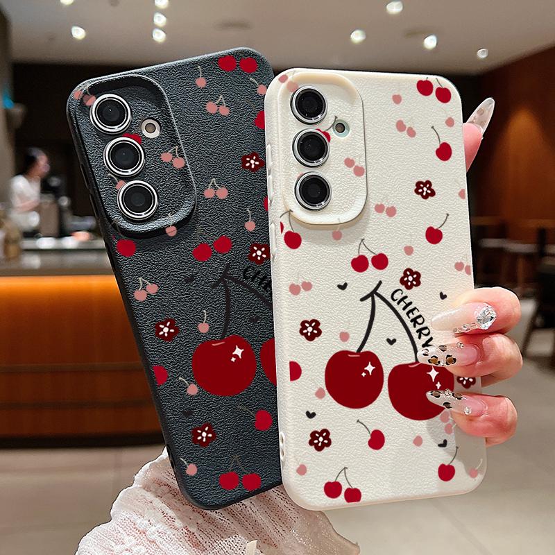 Cherry Fruits Case For Samsung Galaxy A56 A55 A54 5G A53 A52 A14 A34 A15 A25 A35 A16 A26 A36 S21 FE S22 S23 S24 S25 Ultra Capa