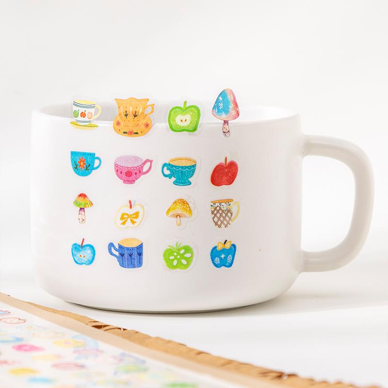 Journal GO 4cmx2M Journal Tape Cartoon Die-Cut PET Journal Stickers Colorful Trinket Masking Tape for DIY Scrapbook Decoration