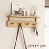 With Hooks Wall Mounted Coat Rack Storage Function Hanging Shelf Wooden Storage Rack  Living Room
