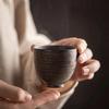 Handmade Gold-Glazed Thin Ceramic Tea Cup - Artisan Crafted Coarse Clay Master Cup for Kung Fu Tea CeremonyRetroPersonal Teacup