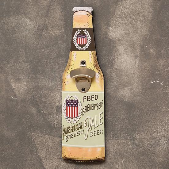 Wall Bottle Opener Beer Bottle Shape Wall-mounted Graffiti Artistic Decoration Iron Restaurant Wall Bottle Opener for Restaurant