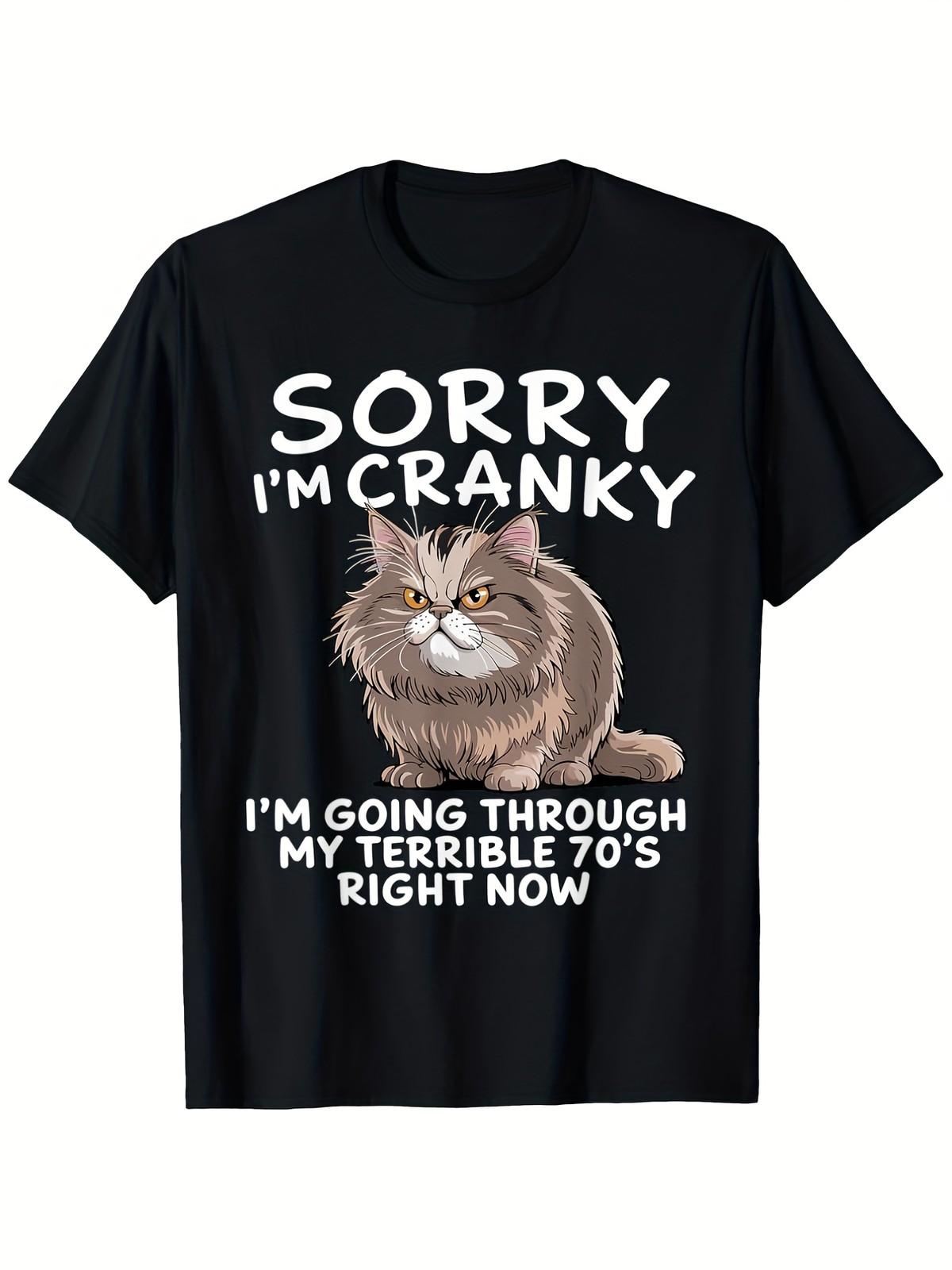 Men s Funny 70s Retro T-Shirt - Sorry I m Cranky I m Going Through My Terrible S разноцветный