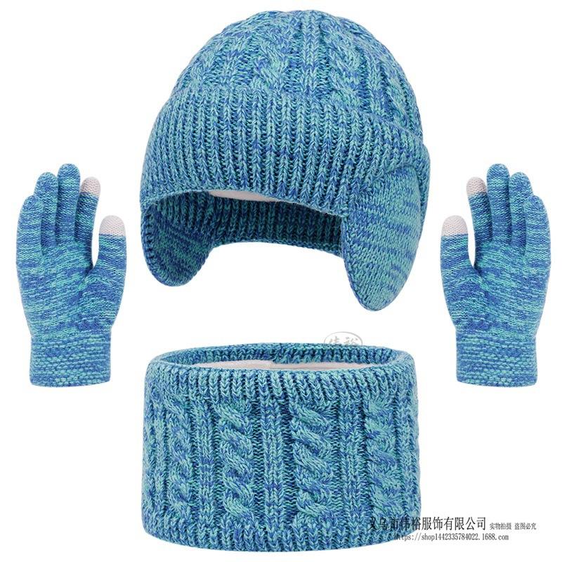 Dziecięcy Zimowy Ciepły Dzianinowy Zestaw Czapka z Pomponem Szalik Rękawiczki Zestaw 3 Szt. Lub Pojedyncza Czapka Beanie Wiatroodporna Ochrona Uszu Dla Chłopców Dziewczynek Zimna Pogoda Na Zewnątrz