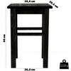 KADAX Sgabello in Legno da Cucina Sgabello Sedia 43,5cm Solido Nero