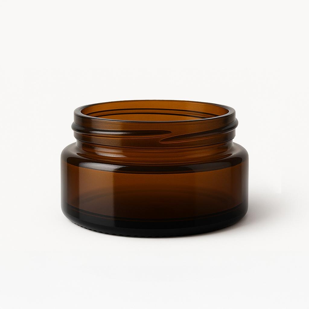 5x Brown Glass Jar with Dark Glass 20g 20ml for Cream Cosmetics Samples