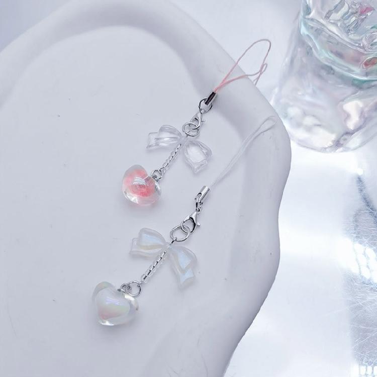 Heart Bowknot Hanging Pendant Y2K Phone Strap Cute Bag Decoration for Girls