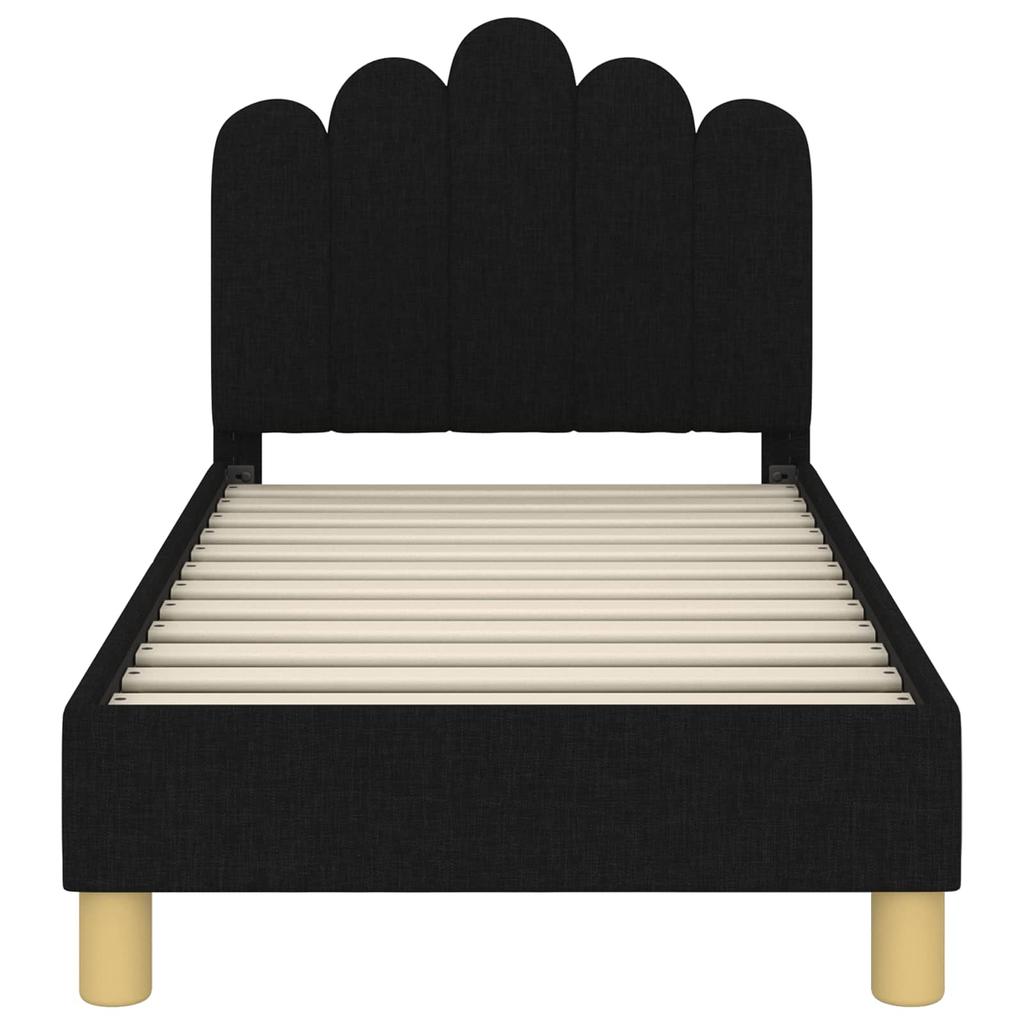 Kids Bed Frame with Headboard Black 70 x 140 cm Fabric