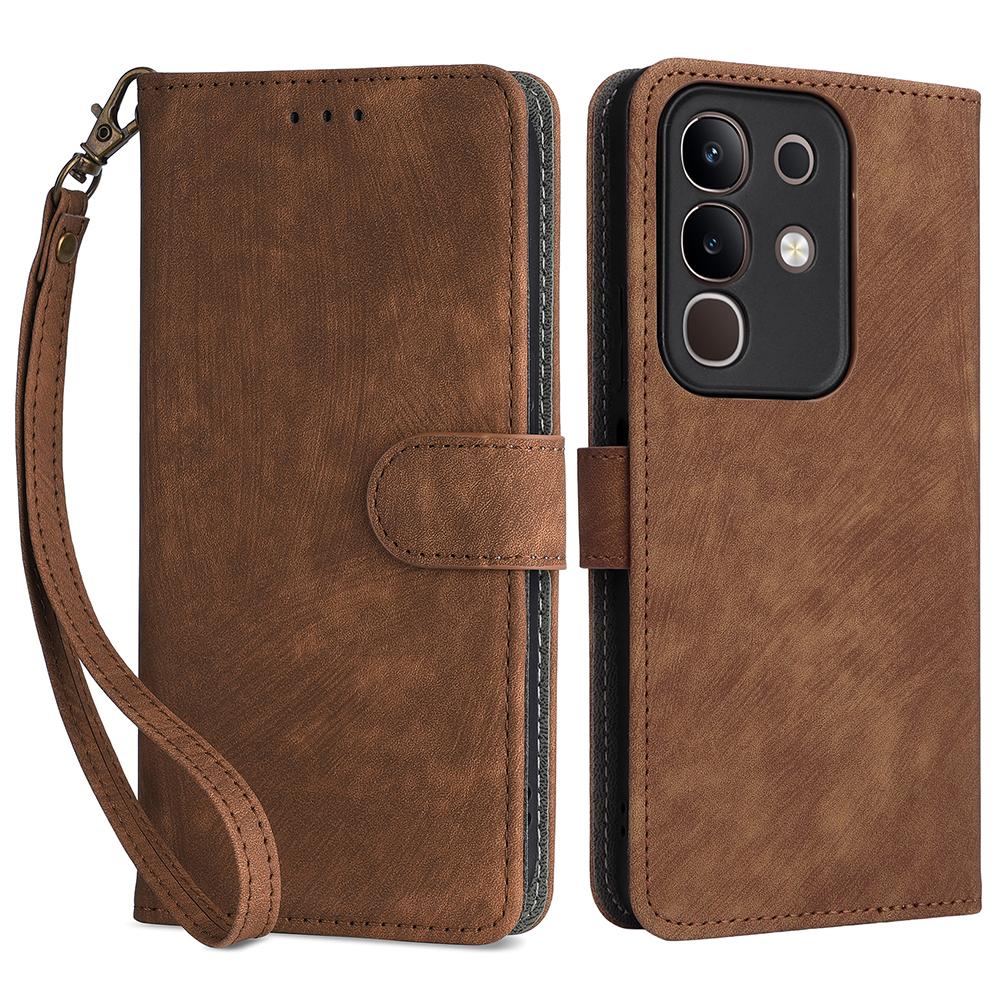 

Для vivo Y29 4G/T4x 5G Чохол Гаманець RFID Блокування Обкладинка з ПУ Шкіри Підставка для Перегляду Brown