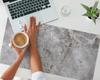 Anti-Slip Protective Desk Mat with Marble Vein Graphic 90x45 cm