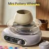Mini Pottery Wheel Kit for Kids Adults Pottery Clay Art 4.7" Turntable Electric Pottery Wheel w/ Petal Speed Control Detachable