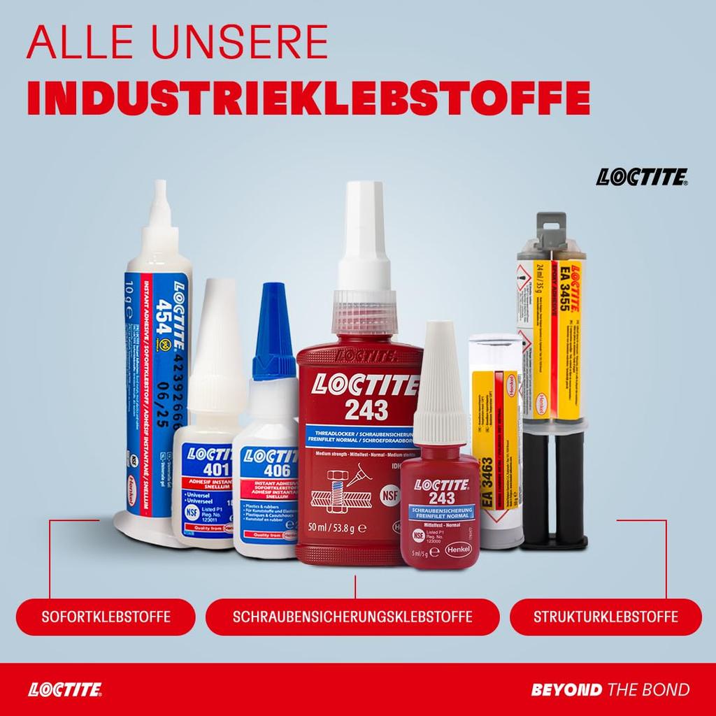 Loctite Threadlocker Adhesive, Environmentally Friendly, Medium Strength, 2400, 50ml, 1947402