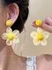 Vacation Style Dopamine Flower Earrings Women's Summer Sweet Temperament Versatile High-end Stud Earrings Silver Needle Earrings