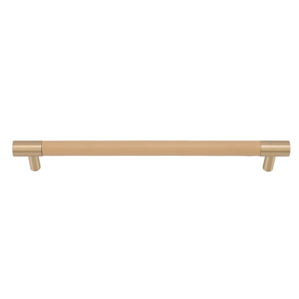Cabinet Door Handle 224MM Hole Pitch Leather Brass Light Luxury Cupboard Bar Pull Handle for Home