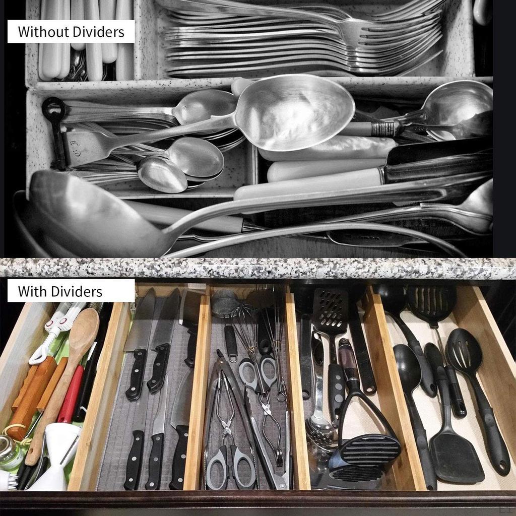 Schubladeneinteiler, Verstellbare Organizer, Küchenutensilien-Organizer, Schubladeneinteiler (4