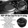 Motorcycle Fuel Tank Pop-Up Gas Cap CNC Flush Pop Up Gas Oil Tank Cap Fit for H-arley Sportster XL Tour Road King Softail Dyna 1992-up (Black)