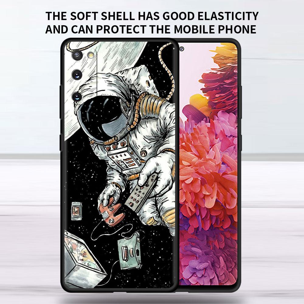 Weiche Hülle für Samsung Galaxy Note 20 Ultra 10 Plus Lite A50 A70 A20 A40 A20e 9 8 A60 Funda Handyhülle Universum Cooler Astronaut