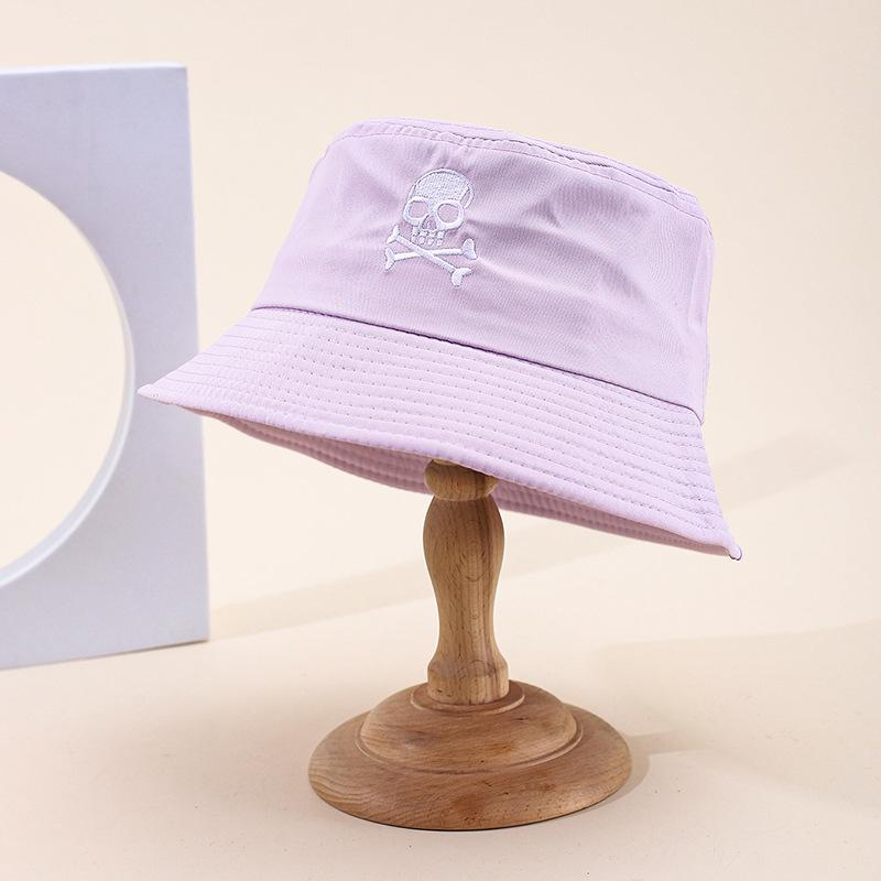 New embroidered fruit bucket hat female export double-sided can wear sunshade basin hat spot