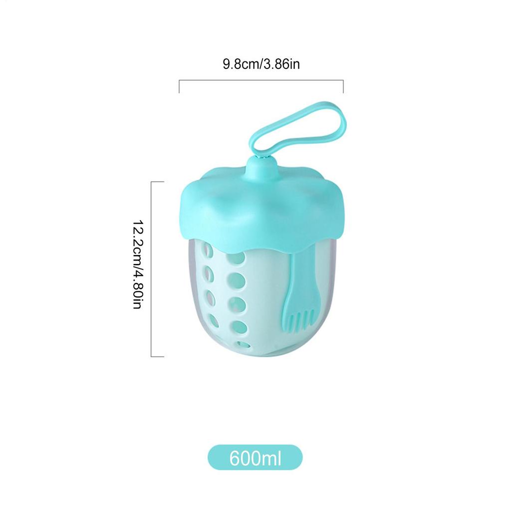 Portable Yogurt Fruit Salad Cup with Fork And Lid Food Container Detachable Fruit Cup for Picnics Work Parties Bento Boxes