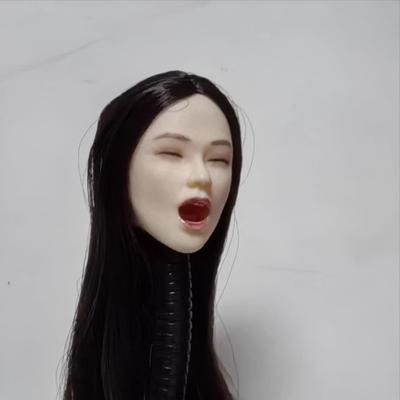 Toys & Hobbies [TOYBARJAPAN] 16 Scale Action Figure Head for TBLeague and Other Bodies. Pearl White Skin, Closed Eyes, Open Mouth, Long Black Hair,