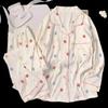 Spring And Autumn New Cloud Cotton Pajamas Women'S Long-Sleeved Sweet Strawberry Girl Cardigan Loungewear Set Real Shot