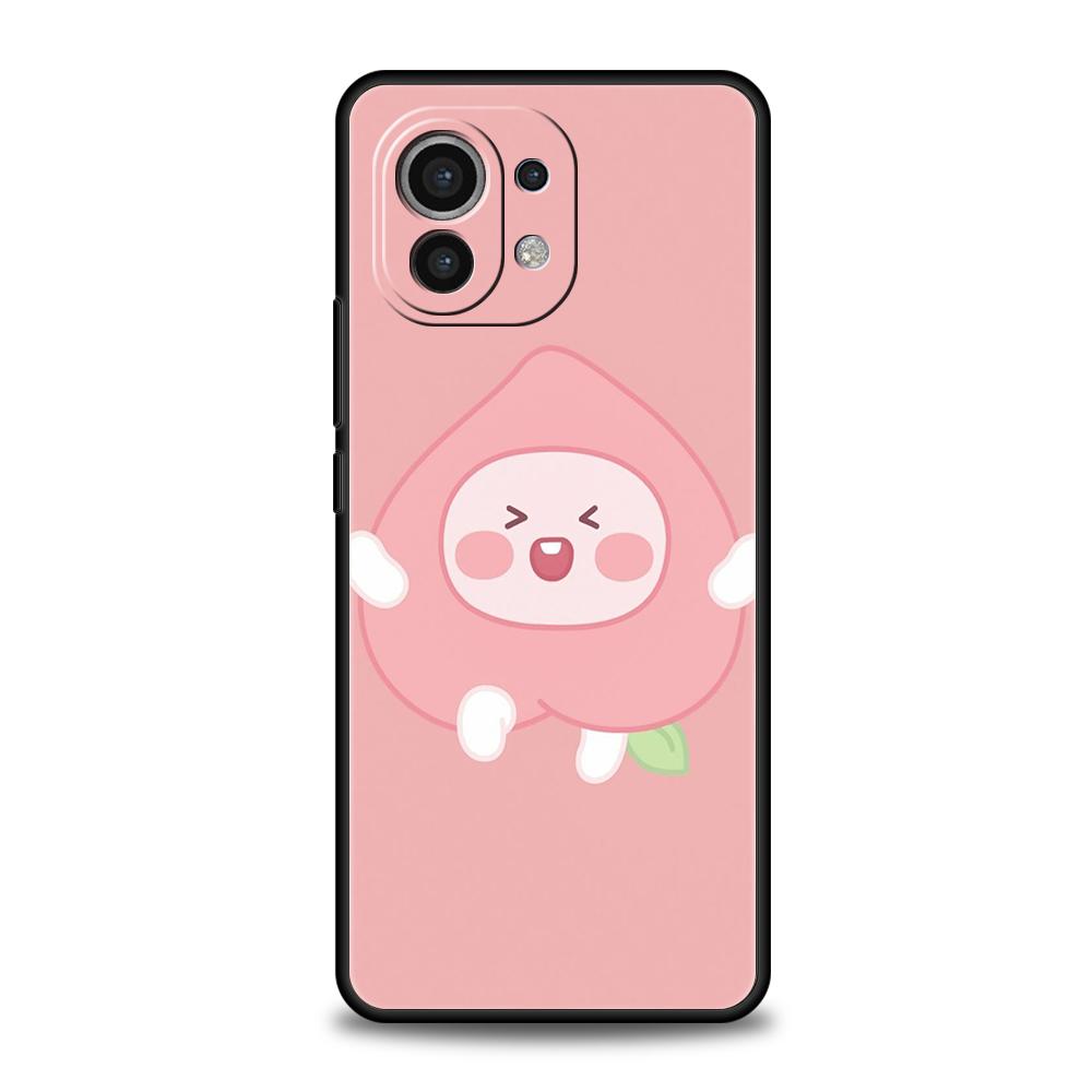 Phone Case Cover for Xiaomi Poco F7 F6 F5 F4 F3 X7 X6 X5 X4 X3 NFC M4 C51 C55 GT Pro 5G Soft TPU Fundas Cartoon Fruit Peach Bags