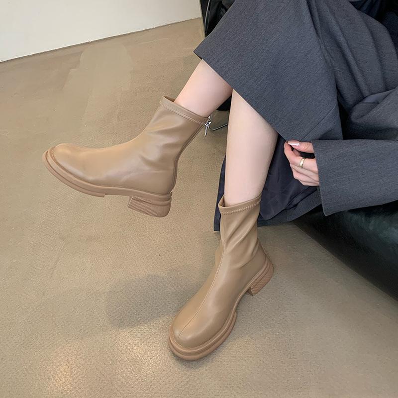 Thick-soled Spring and Autumn Short Boots Women's Winter Flat-soled Korean Small Naked Boots Fashion Boots Women's Boots