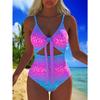 New European and American One-piece Bikini, Digital Printing Tight Backless Swimsuit for Women